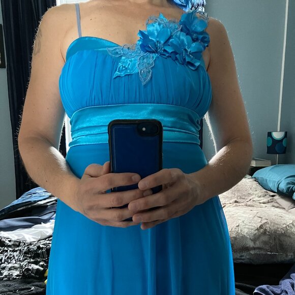 Like New *** Wedding / Prom blue dress Size Medium - Picture 2 of 4